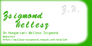 zsigmond wellesz business card